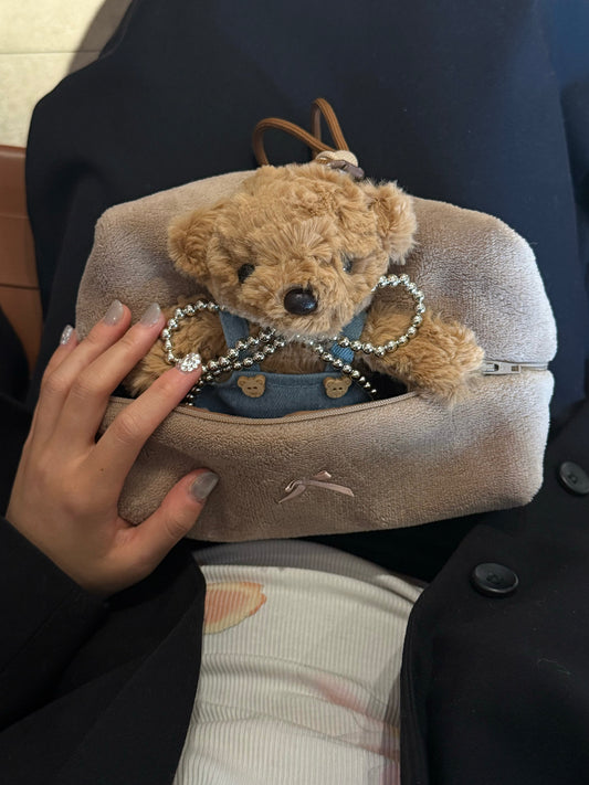 Lightweight brown makeup bag, Coral Bloom by Colorcarry