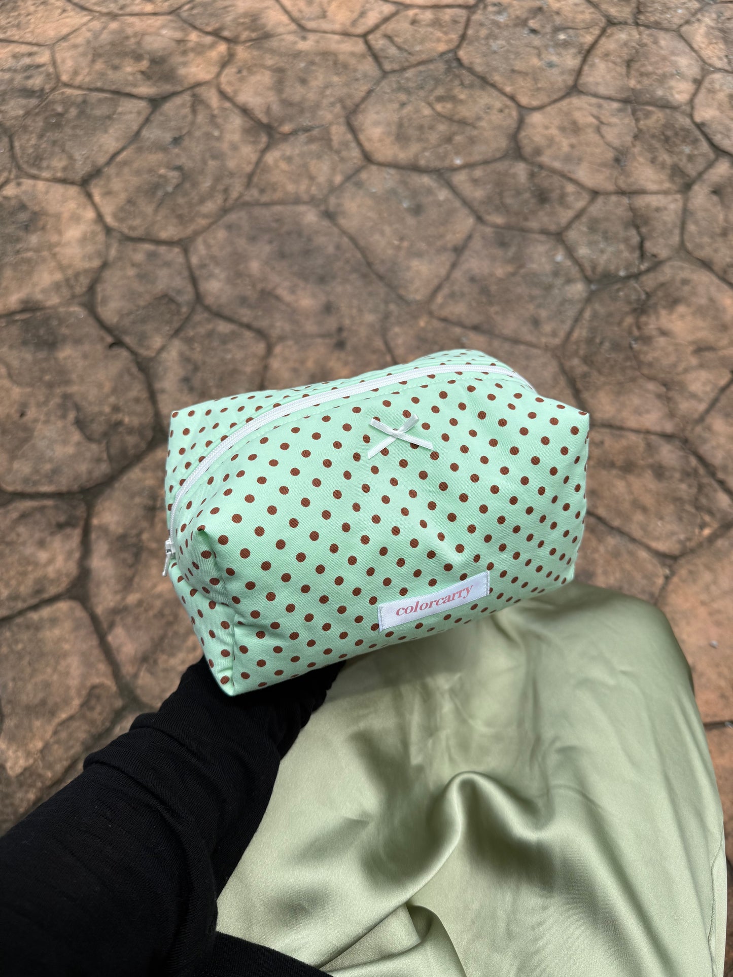 Mint Dot Makeup Pouch
