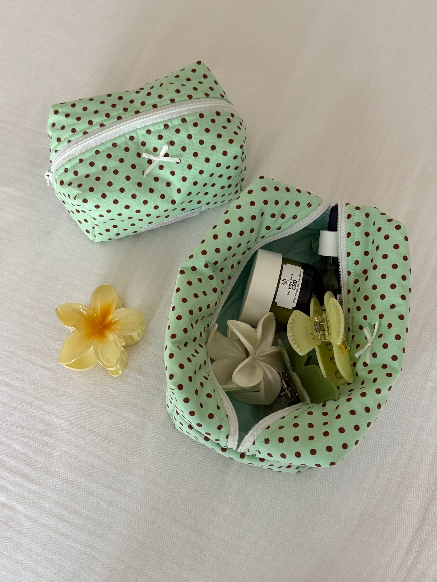 Mint Dot Makeup Pouch