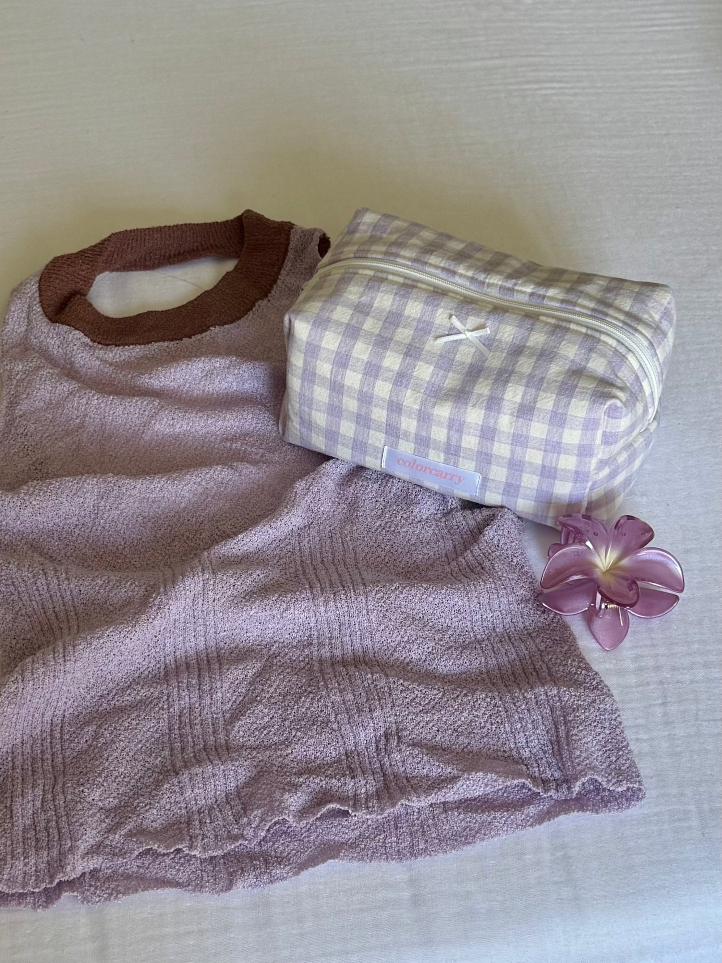 Gingham Makeup Pouch