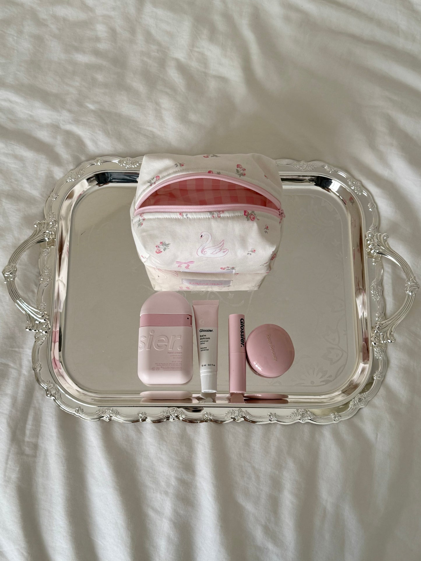 Pink Swan Canvas Pouch, soft canvas bag for everyday use, Colorcarry