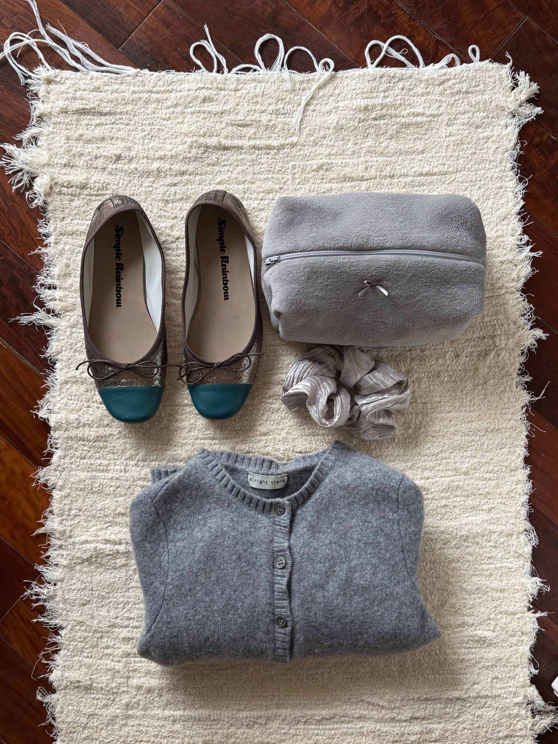 Grey Coral Bloom cosmetic pouch for daily essentials