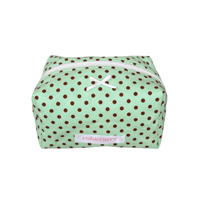 Small mint green polka dot pouch, ready for your daily essentials, Colorcarry