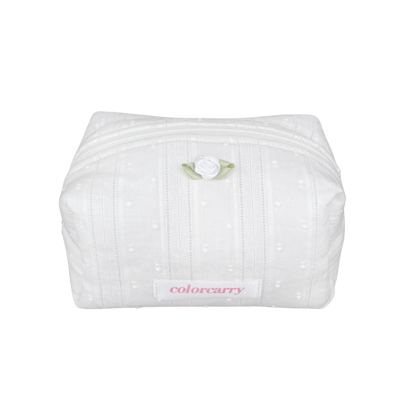 White lace jacquard makeup pouch, small size, Colorcarry