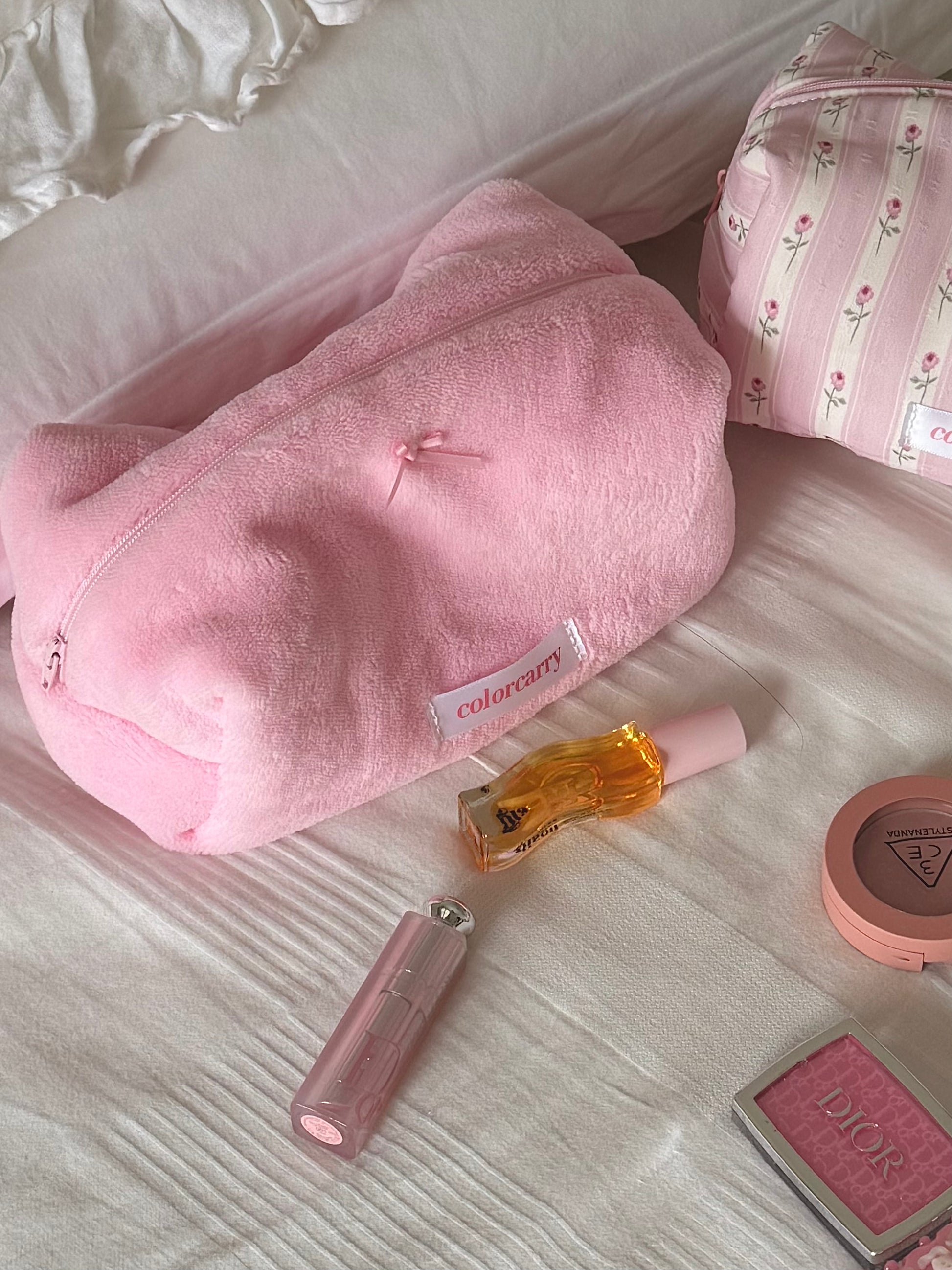 Lightweight pink makeup bag, Coral Bloom by Colorcarry